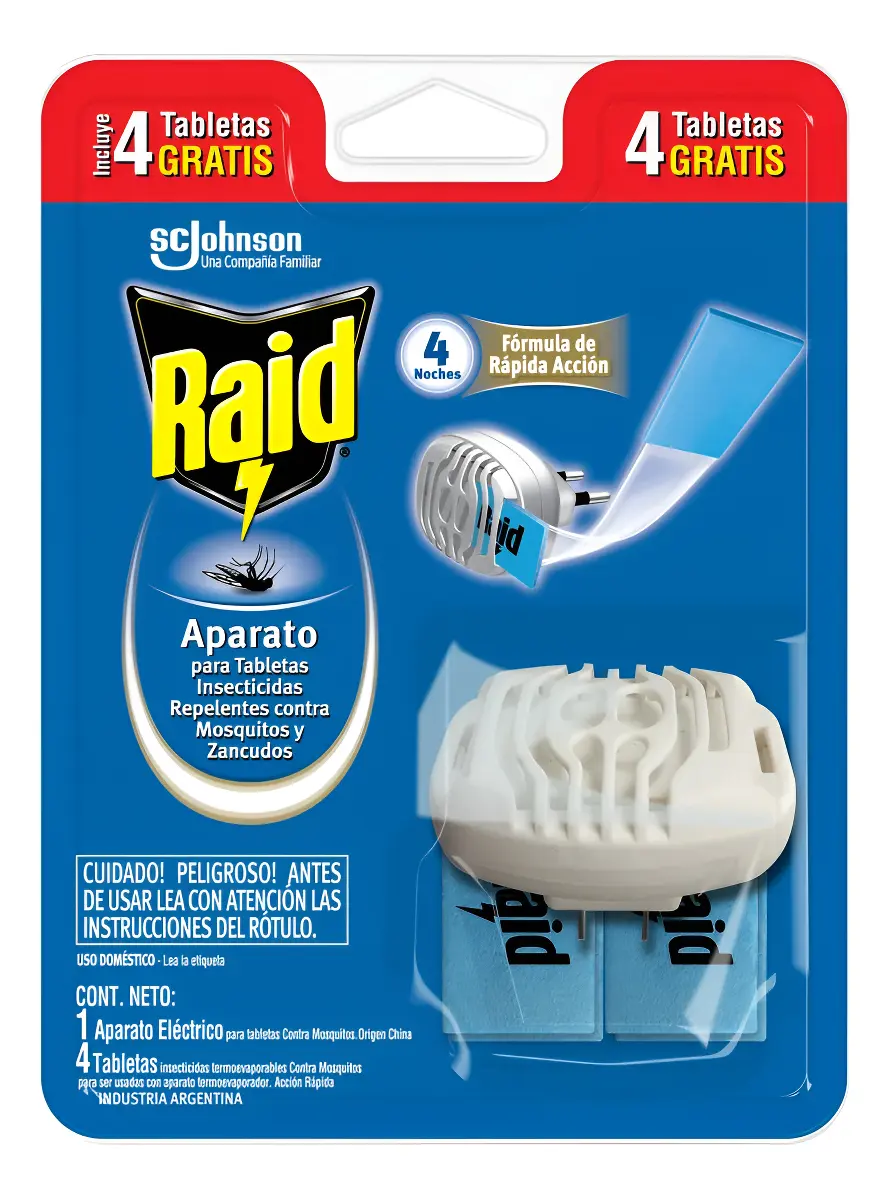 Aparato Raid Mosquitos Y Zancudos+4 Tabletas